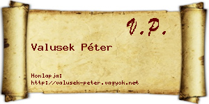 Valusek Péter névjegykártya